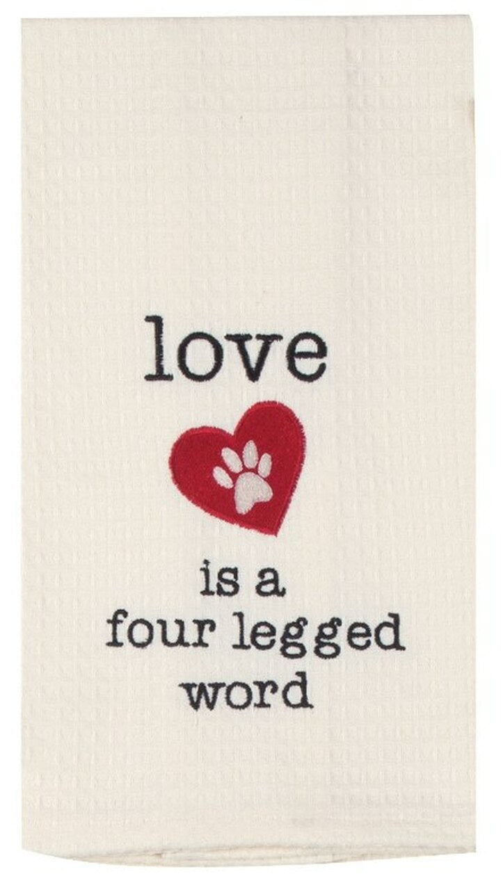 Love Four Legged Word Kitchen Towel