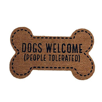 Dogs Welcome People Tolerated Bone Welcome Mat