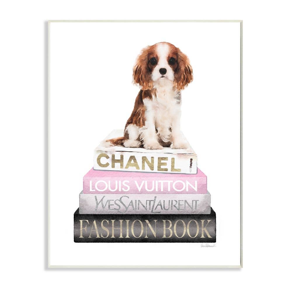 Resting Spaniel on Books Wall Plaque