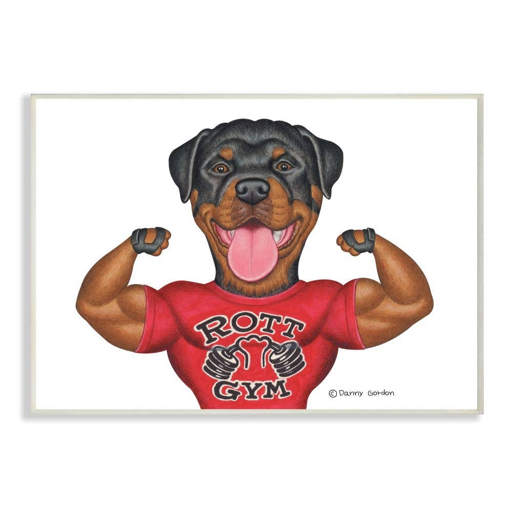 Rottweiler Weighlifting Wall Plaque