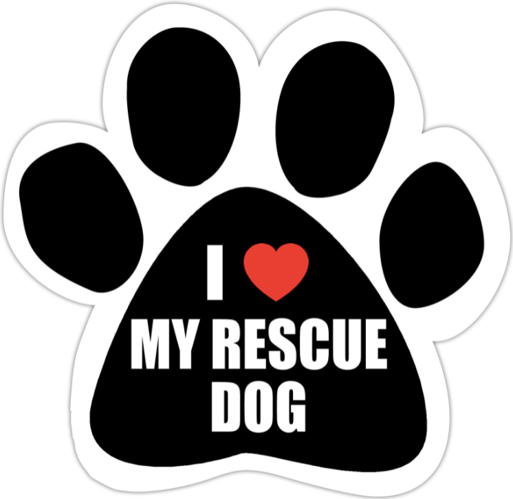 Car Magnet-I Love My Rescue Dog