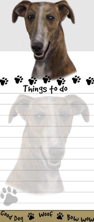 Die-Cut Tall Magnetic Notepad-Greyhound