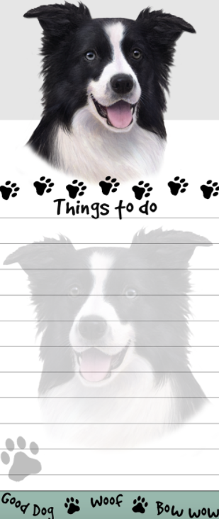 Die-Cut Tall Magnetic Notepad-Border Collie
