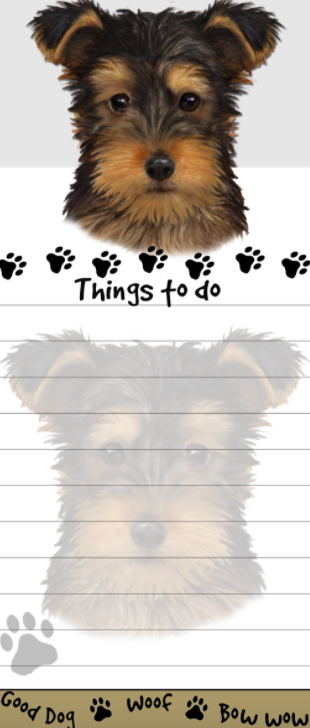 Die-Cut Tall Magnetic Notepad-Yorkie Puppy