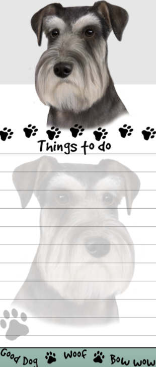 Die-Cut Tall Magnetic Notepad-Schnauzer Uncropped