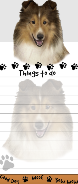 Die-Cut Tall Magnetic Notepad-Sheltie