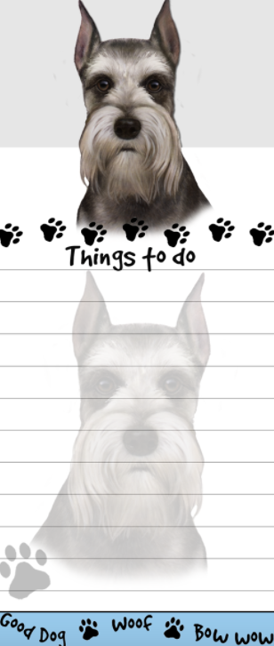 Die-Cut Tall Magnetic Notepad-Schnauzer Cropped