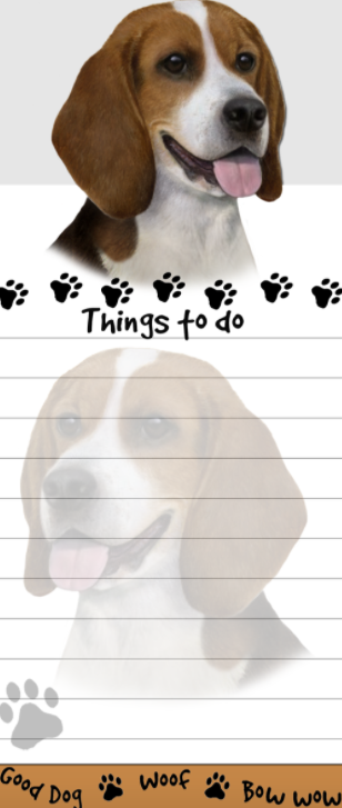 Die-Cut Tall Magnetic Notepad-Beagle