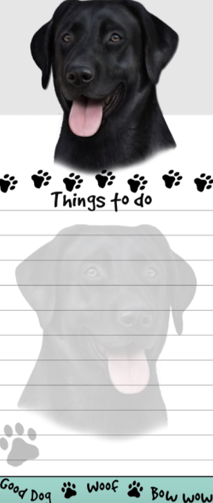 Die-Cut Tall Magnetic Notepad-Black Labrador
