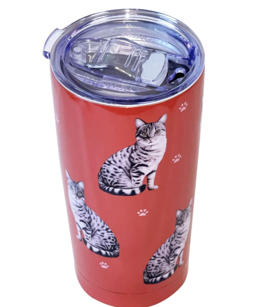 Ultimate Pet Lover Stainless Steel Tumbler-Silver Tabby Cat