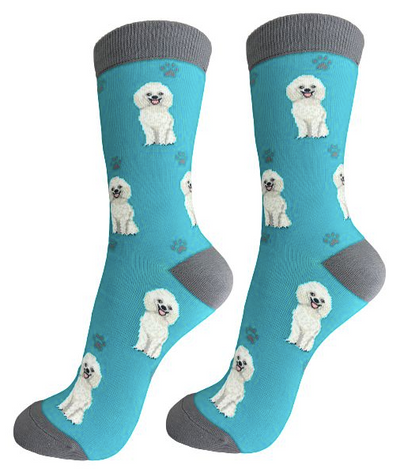 Happy Tails Socks-White Poodle