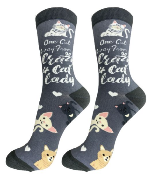 Happy Tails Socks-Crazy Cat Lady