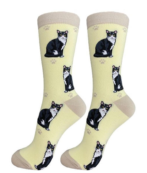 Happy Tails Socks-Black & White Cat