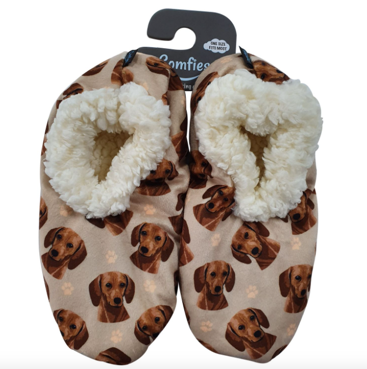 Pet Lover Slippers-Red Dachshund