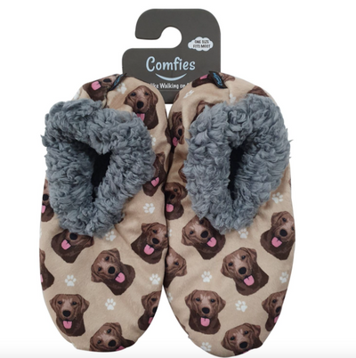 Pet Lover Slippers-Chocolate Labrador