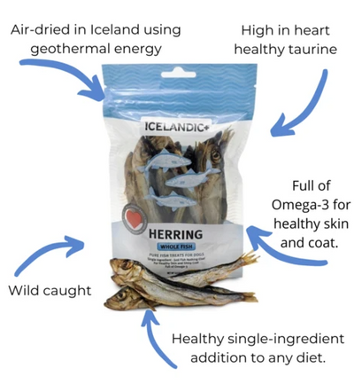 Icelandic Herring Whole Fish Dog Treats-12oz Bag