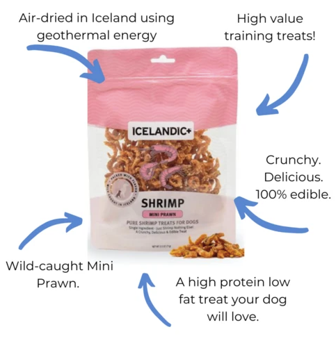 Icelandic Mini Shrimp Dog Treats-2.5oz Bag