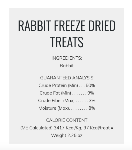 Hare of the Dog 100% Freeze Dried Rabbit Treats