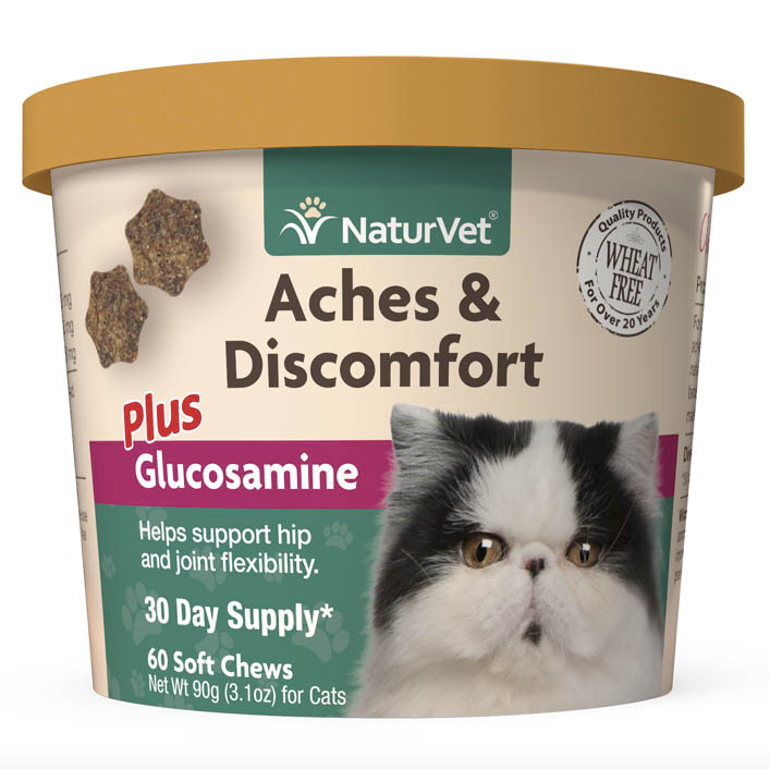 NaturVet Cat Soft Chews-Aches & Discomfort Plus Glucosamine
