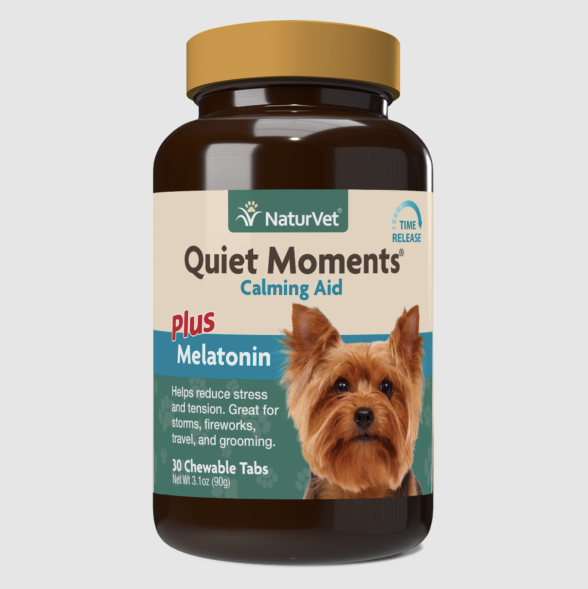 NaturVet Dog Tablets-Quiet Moments + Melatonin