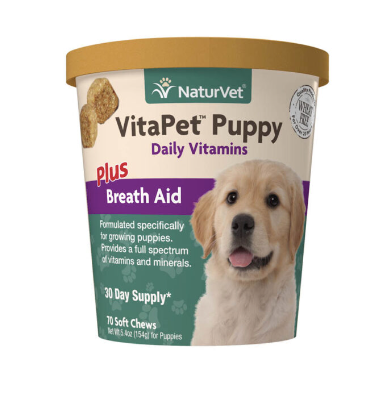 NaturVet Soft Chews VitaPet Puppy Breath Aid