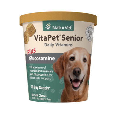 NaturVet Dog Soft Chews VitaPet Senior Daily Vitamins +Glucosamine