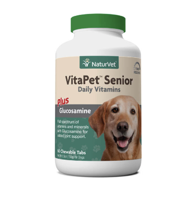 NaturVet Dog Chewable Tablet VitaPet Senior Daily Vitamins +Glucosamine