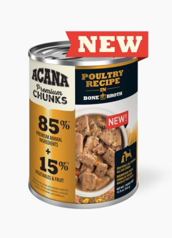 Acana Premium Chunks, Poultry Recipe in Bone Broth