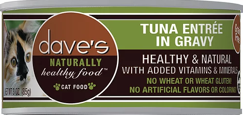 Dave's Pet Food Naturally Healthy Grain Free Wet Cat Food-Tuna & Gravy