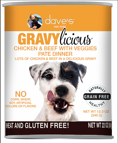 Dave's Pet Food Gravylicious Canned Dog Food-Beef and Chicken with Veggies