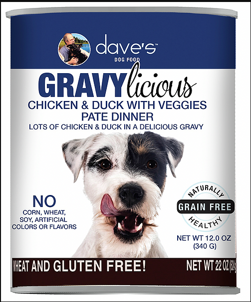 Dave's Pet Food Gravylicious Canned Dog Food-Chicken and Duck with Veggies