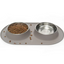 Messy Mutts Dog Silicone Double Feeder-Grey