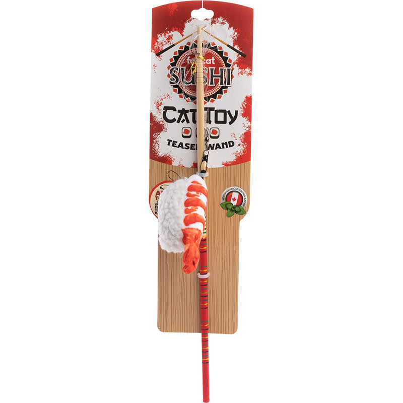 Sushi Shrimp Teaser Wand Cat Toy