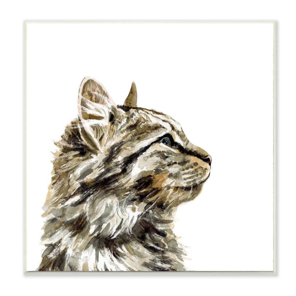 Tabby Cat Portrait Wall Plaque