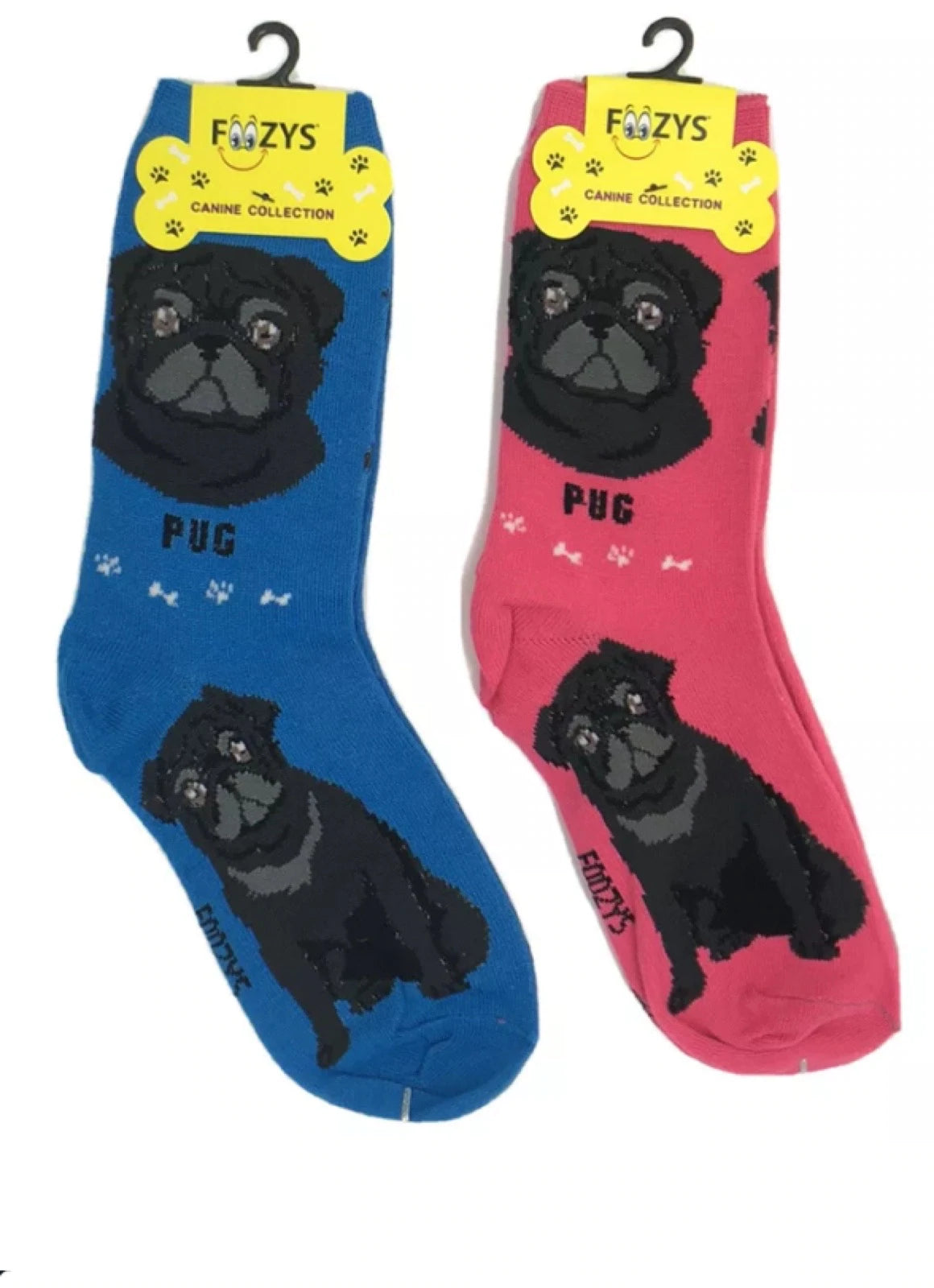 Foozys Socks-Black Pug