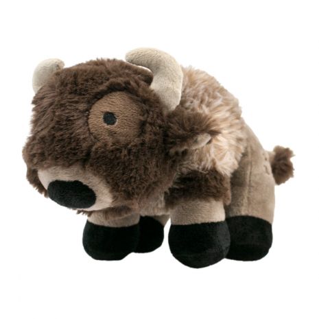 Plush Squeaker Buffalo Dog Toy 9"
