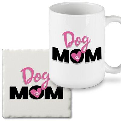 Dog Mom Coaster and Mug Set