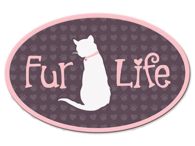 Oval Flexible Magnet - Fur Life (CAT)