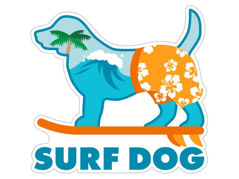 3" Decal - Surf Dog