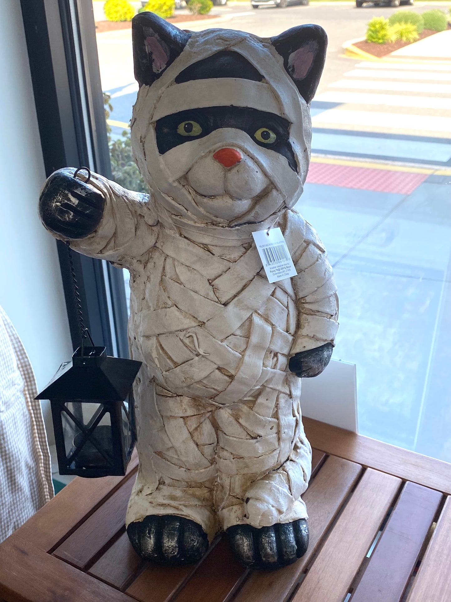 Mummy Cat with Lantern Statue