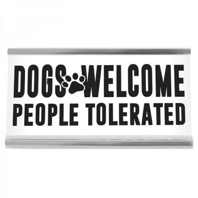 4" Desk Sign - Dogs Welcome