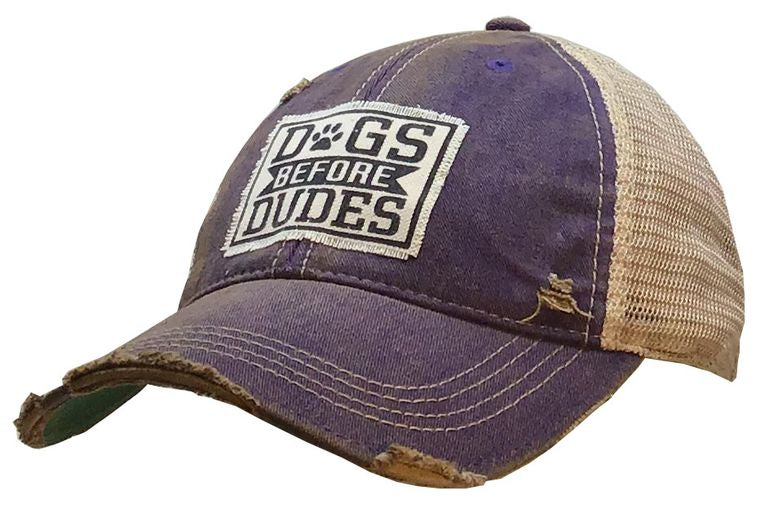 Dogs Before Dudes Distressed Trucker Cap