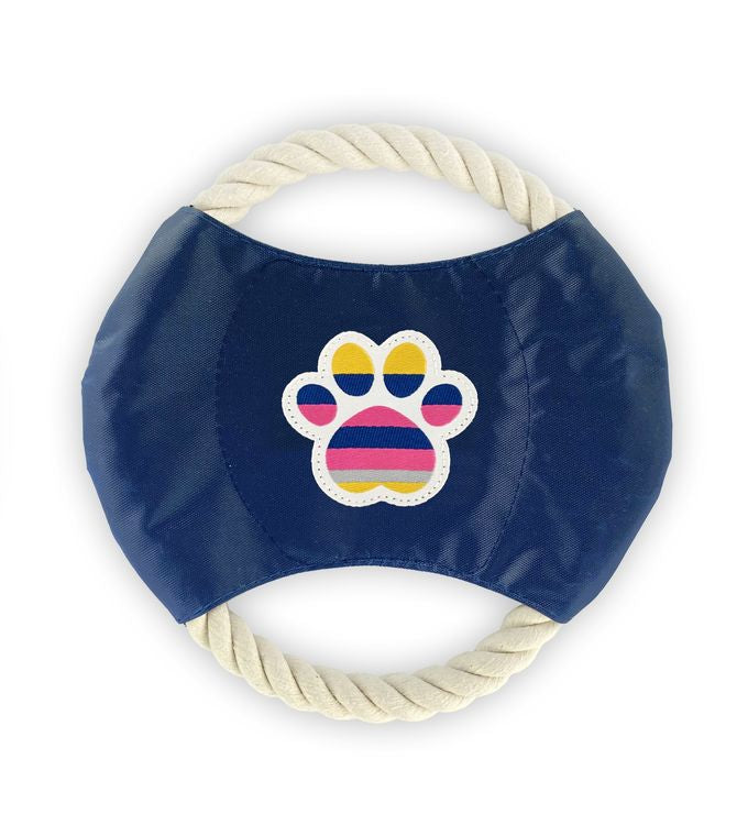 Dog Toy - Yellow Stripe Rope Disc