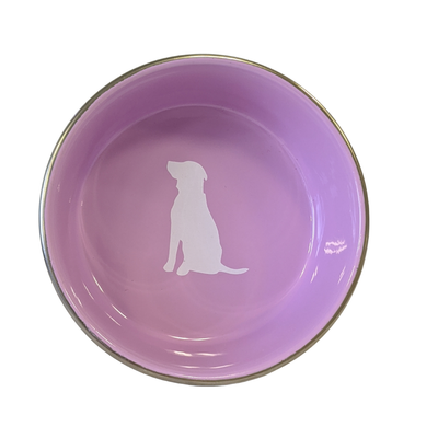 Heavy Stainless Steel Dog Bowl - lavender
