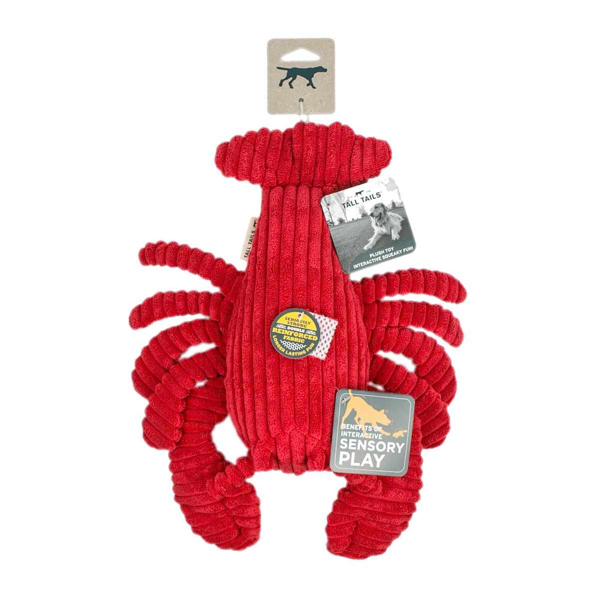 Plush Lobster Squeak & Crunch Dog Toy 14"