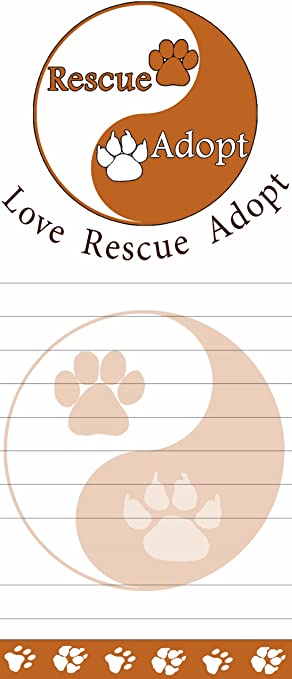 Die-Cut Tall Magnetic Notepad-Love Rescue Adopt