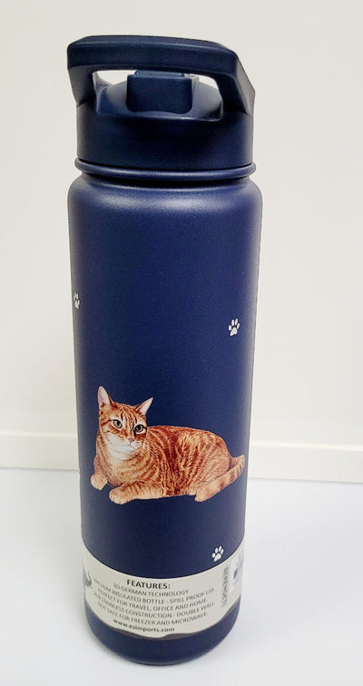 Ultimate Pet Lover Water Bottle - Tabby Cat Orange