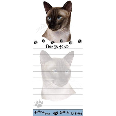 Die-Cut Tall Magnetic Notepad-Siamese Cat