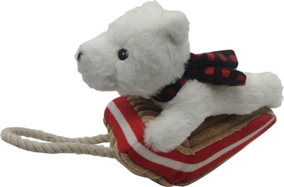 Polar Bear W/Sled  Dog Toy 8"