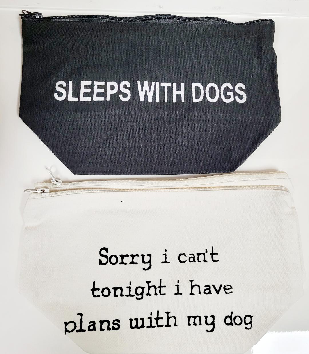 Dog Theme Canvas Makeup Bag